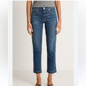 AMO Babe Straight Leg Mid Rise Cropped Jeans| Size 27